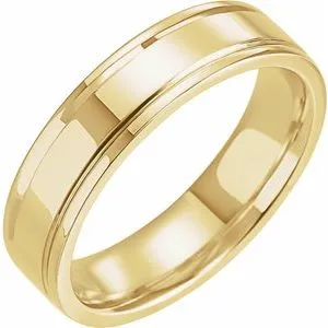 10K Yellow 5 mm Grooved Band Size 7