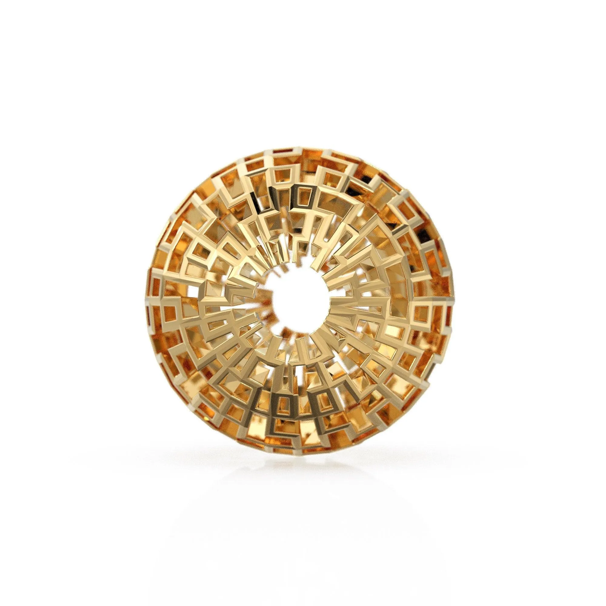 13mm Strong and Beautiful Geometric Solid Gold 14k 18k Handmade Gold Spacer Bead Jewelry Making Supply