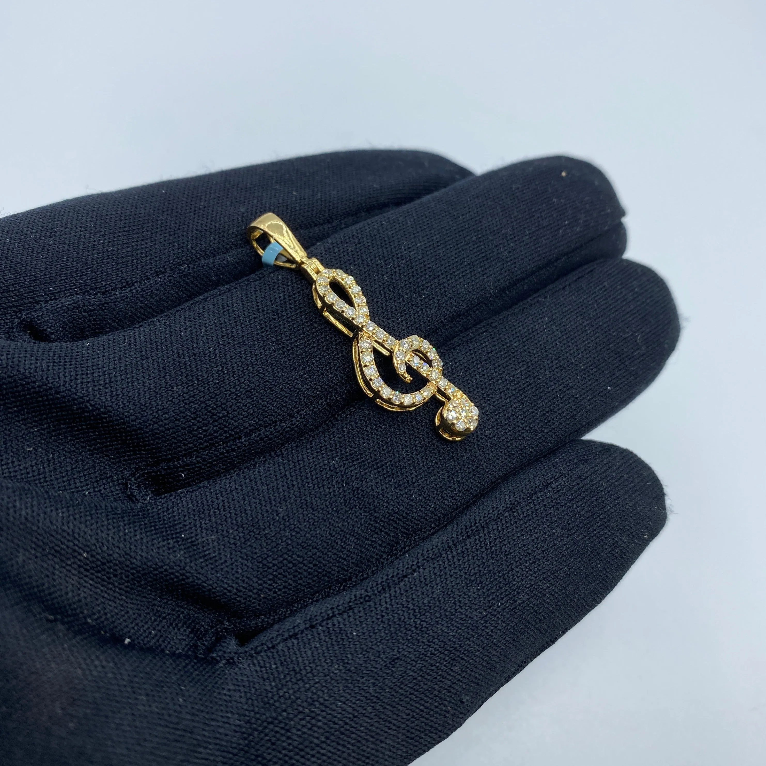 14K Eighth Music Note Diamond Pendant