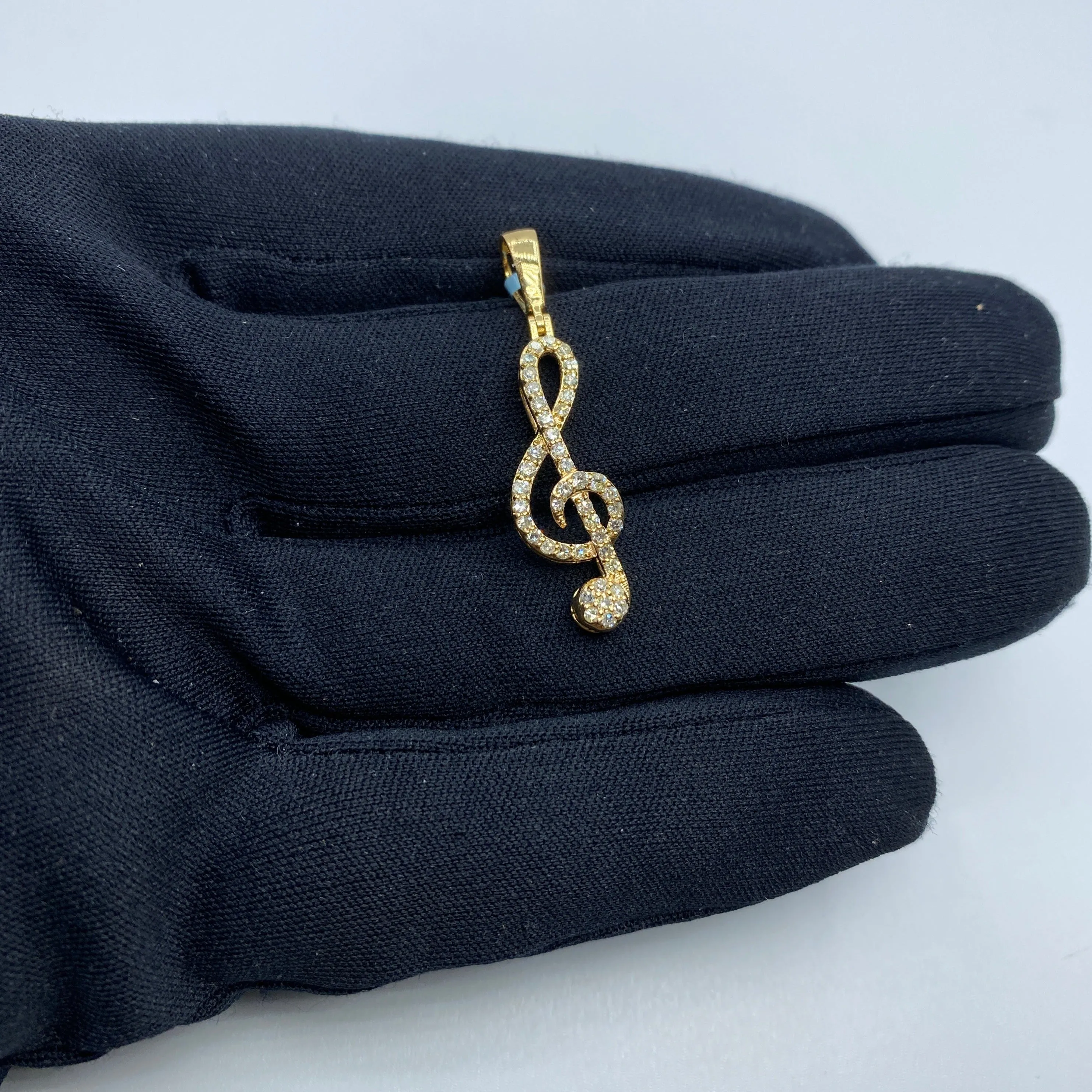 14K Eighth Music Note Diamond Pendant