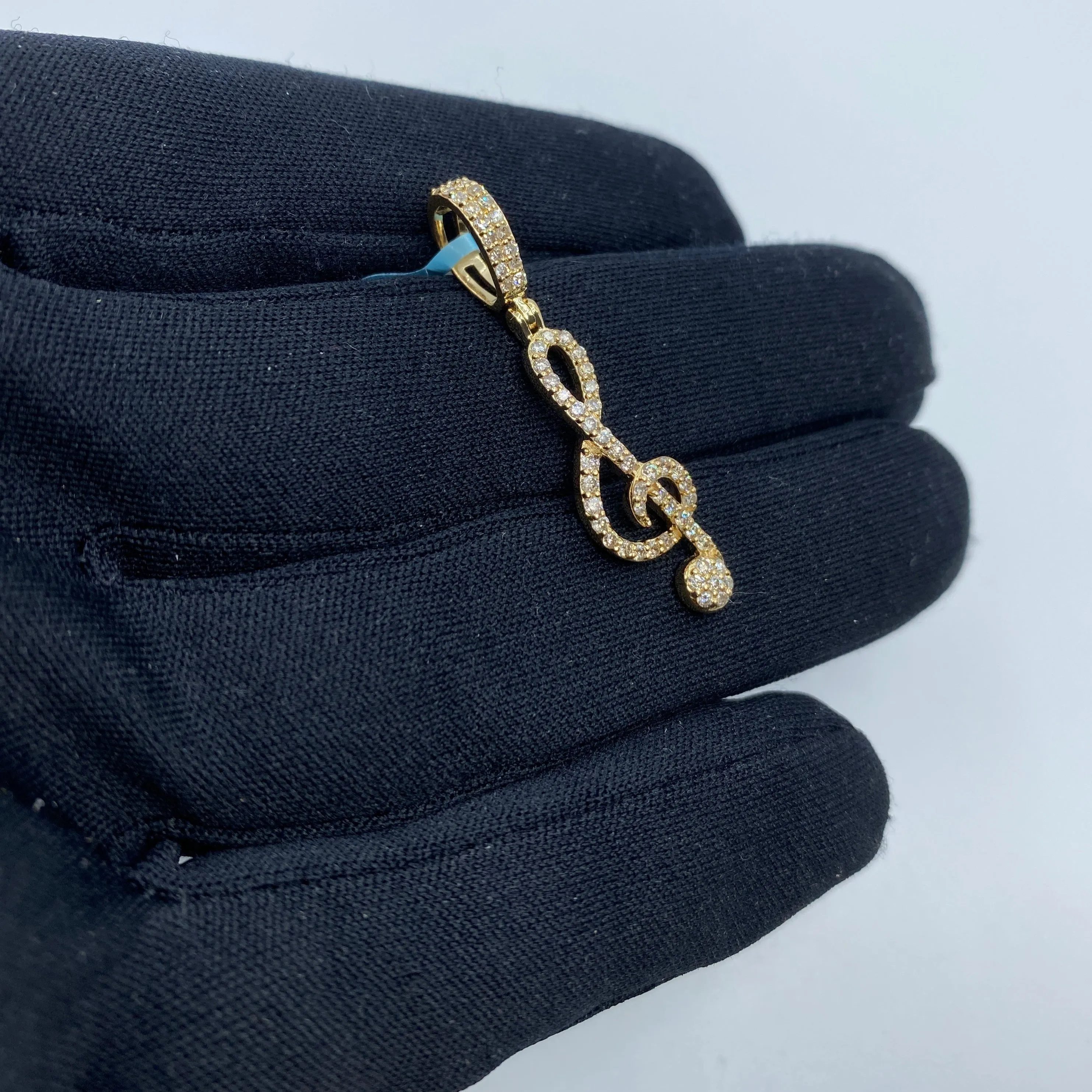 14K Music Note Diamond Pendant