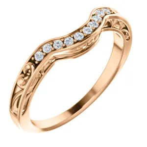 14K Rose 1/6 CTW Diamond Vintage-Inspired Band