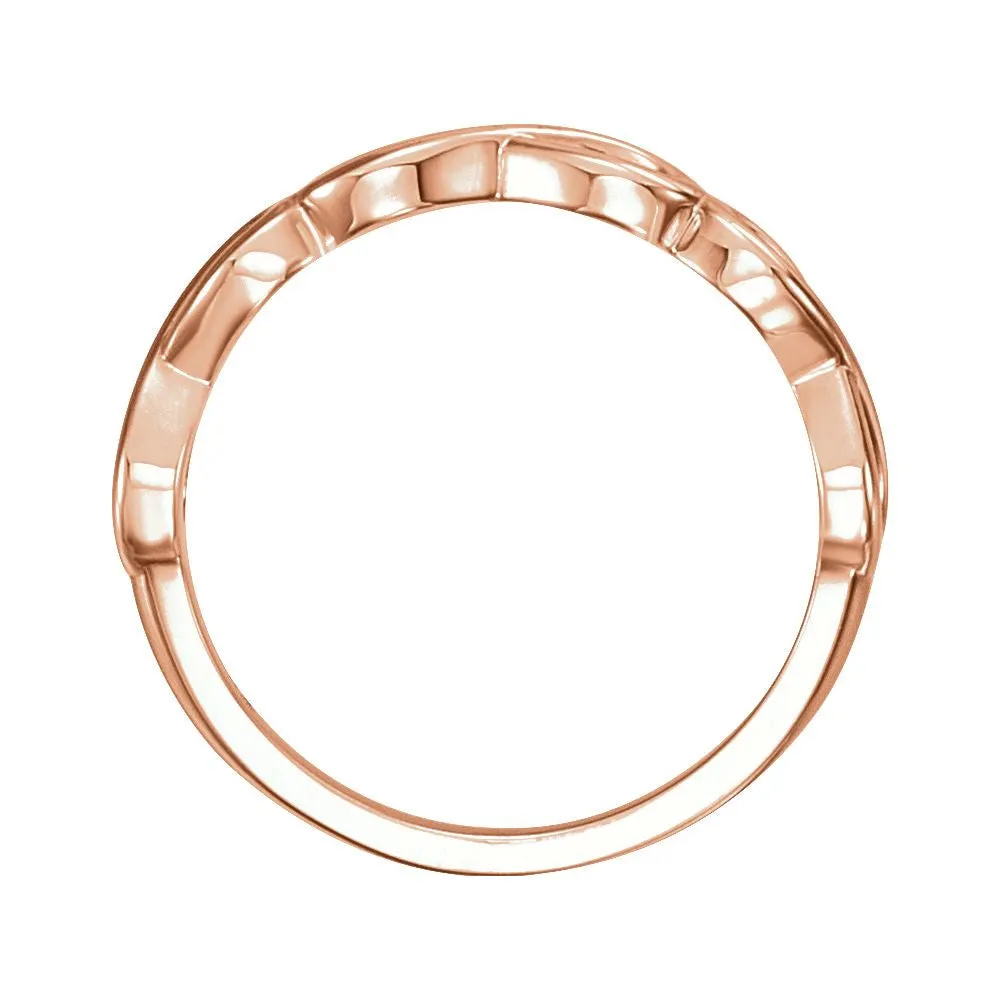 14k Rose Gold Stackable Infinity-Inspired Ring, Size 7