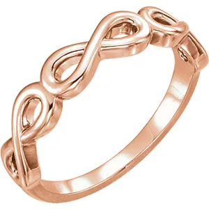 14k Rose Gold Stackable Infinity-Inspired Ring, Size 7