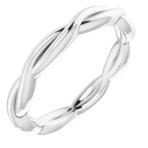 14K White 2.2 mm Woven-Design Band Size 5