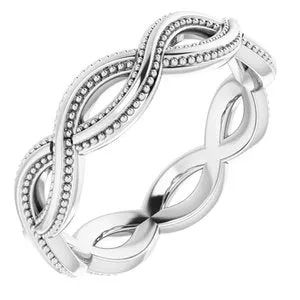 14K White 4.55 mm Infinity-Inspired Band Size 4.5