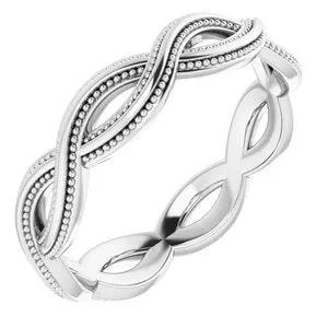 14K White 4.55 mm Infinity-Inspired Band Size 7