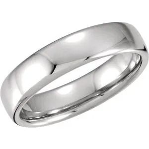 14K White 5.5 mm European Half Round Band Size 11.5