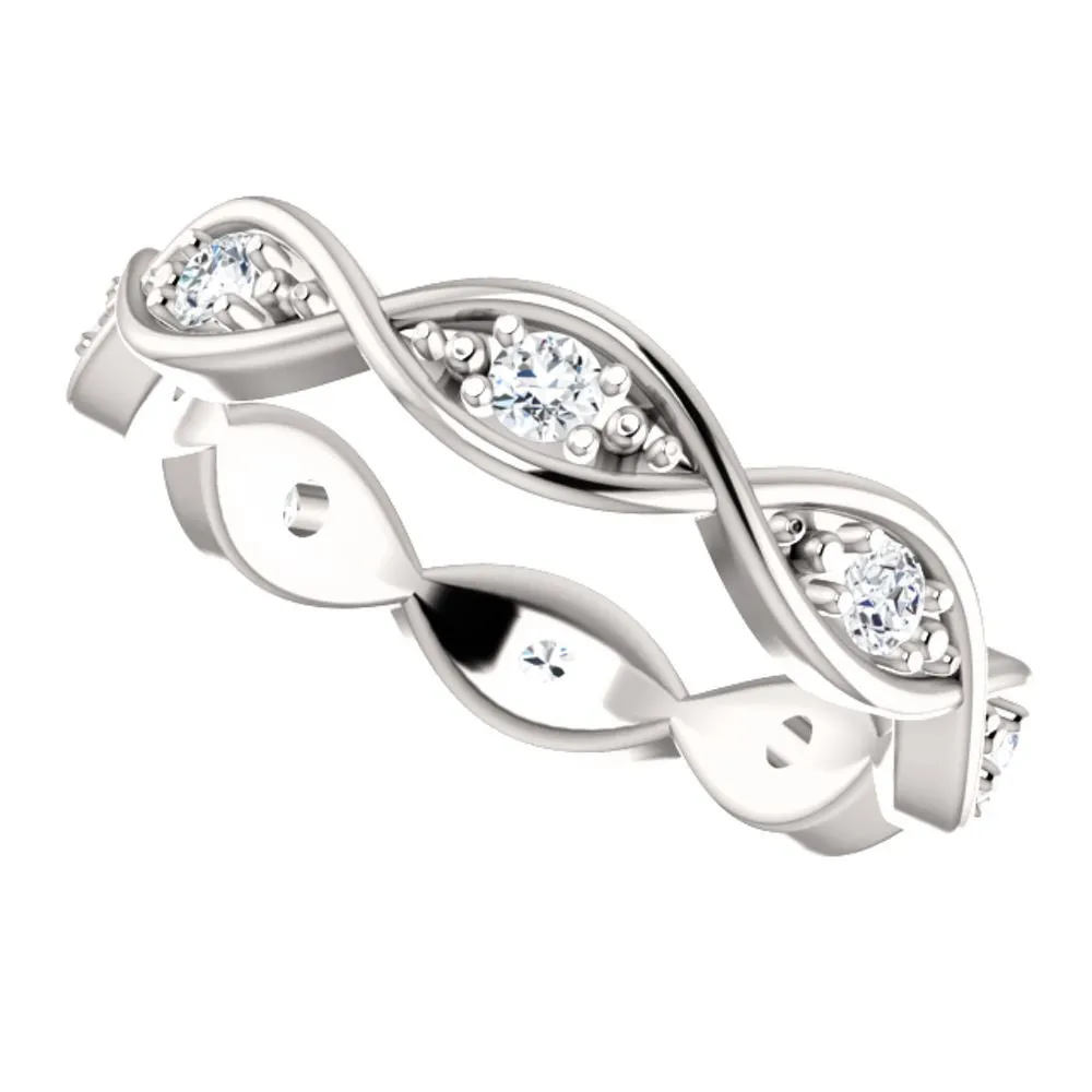 14k White Gold 1/6 CTW Diamond Infinity-Inspired Eternity Band 5