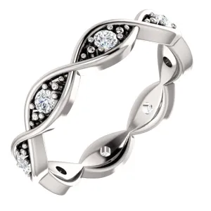 14k White Gold 1/6 CTW Diamond Infinity-Inspired Eternity Band 5