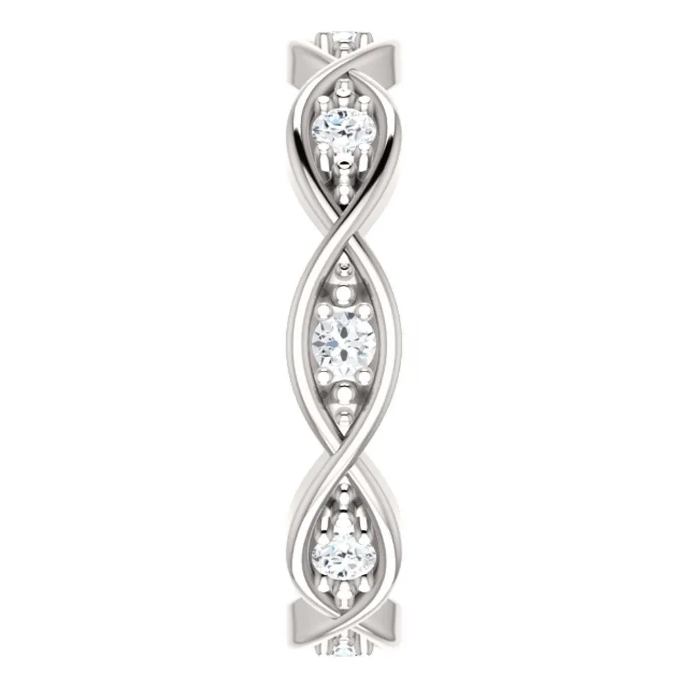 14k White Gold 1/6 CTW Diamond Infinity-Inspired Eternity Band 5