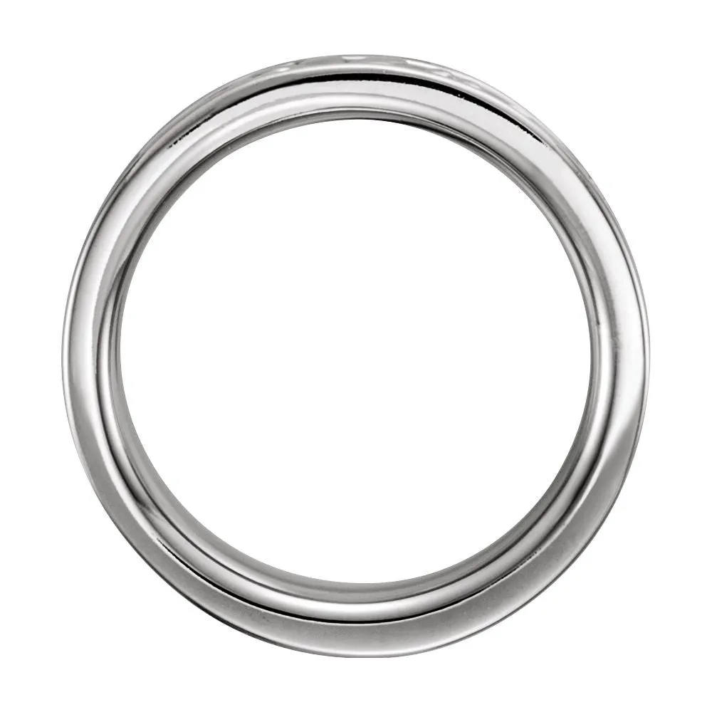 14k White Gold 8.5mm Floral-Inspired Band Size 6