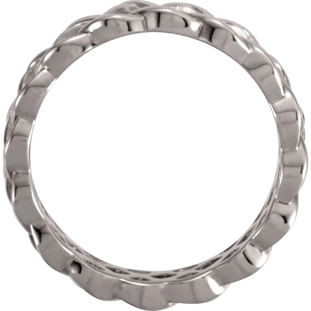 14k White Gold 8mm Celtic Inspired Band Size 5