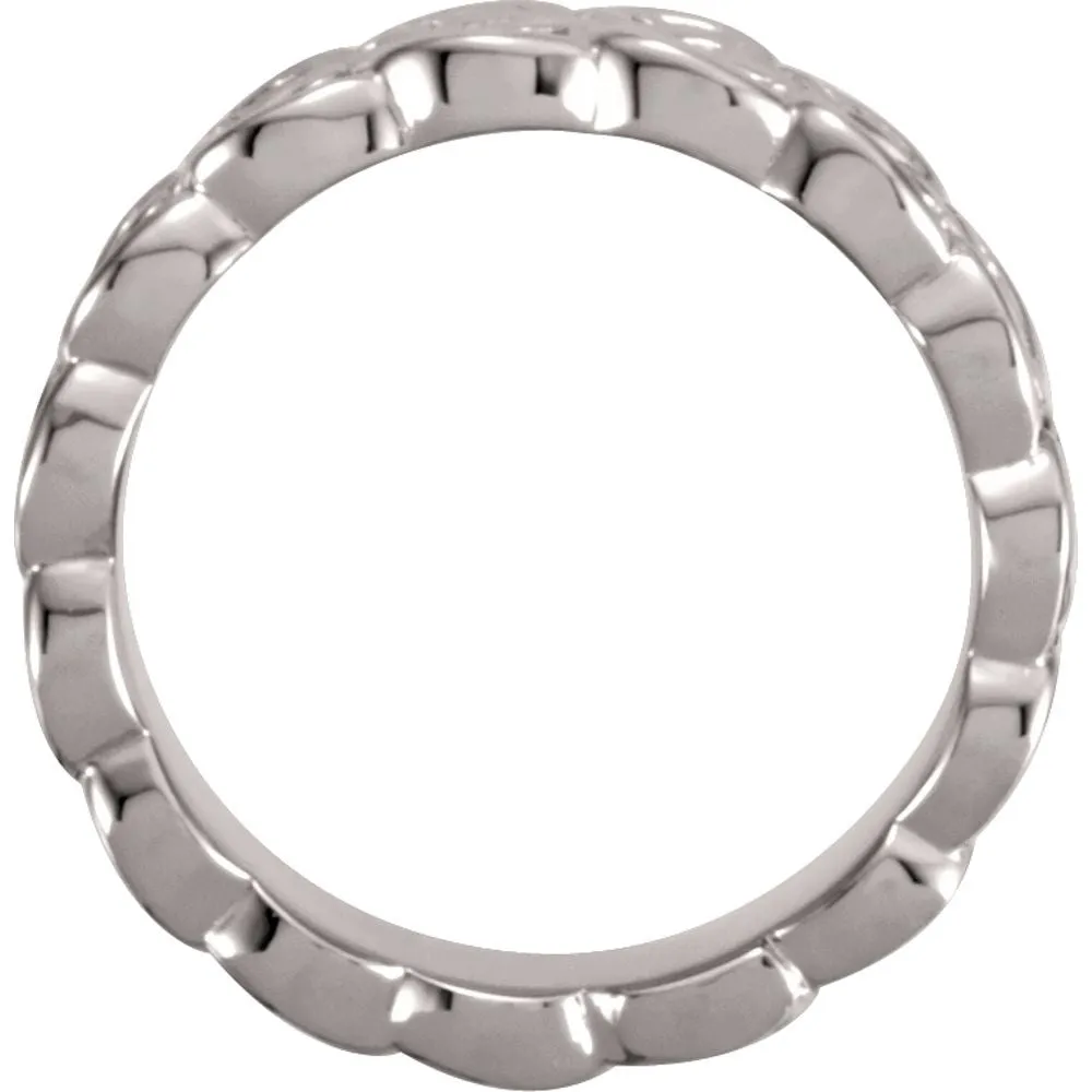 14k White Gold 8mm Celtic-Inspired Band, Size 7