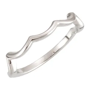 14k White Gold Infinity-Inspired Band Mounting, Size 7