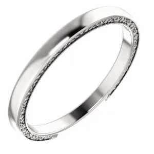 14k White Gold Sculptural-Inspired Band, Size 7