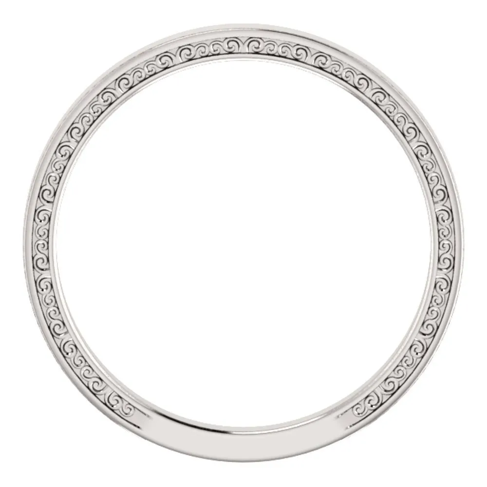 14k White Gold Sculptural-Inspired Band, Size 7