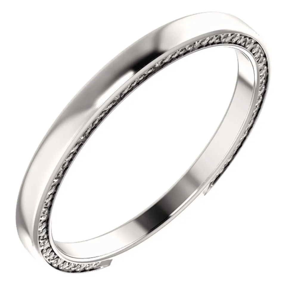 14k White Gold Sculptural-Inspired Band, Size 7