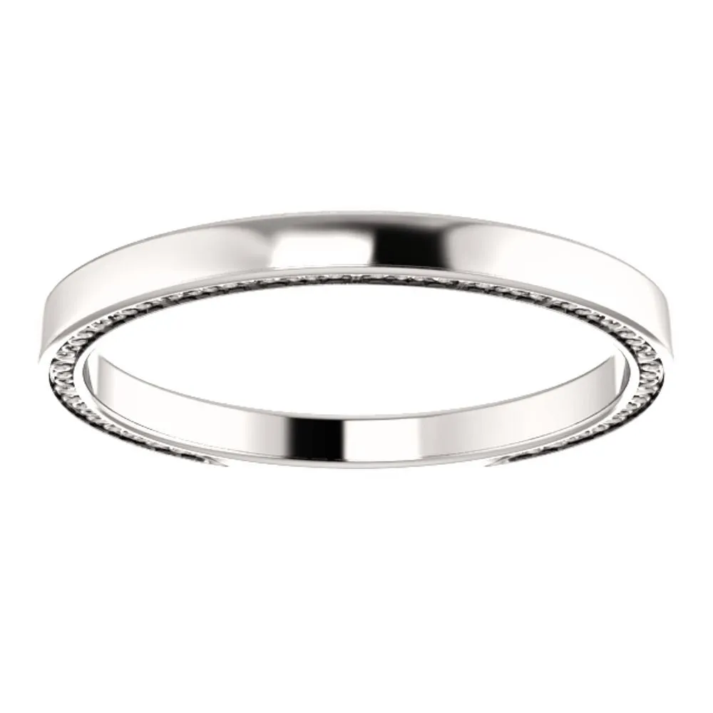14k White Gold Sculptural-Inspired Band, Size 7