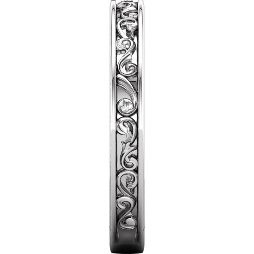 14k White Gold Sculptural-Inspired Band , Size 7