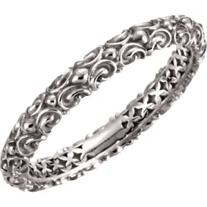 14k White Gold Sculptural-Inspired Ring , Size 7