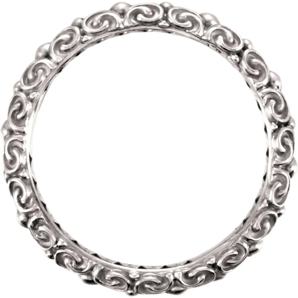 14k White Gold Sculptural-Inspired Ring , Size 7
