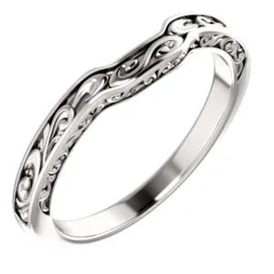 14K White Sculptural-Inspired Matching Band