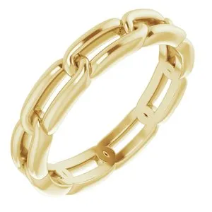 14K Yellow 3 mm Link Band Size 8