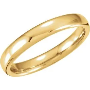 14K Yellow 3.5 mm European Half Round Band Size 7