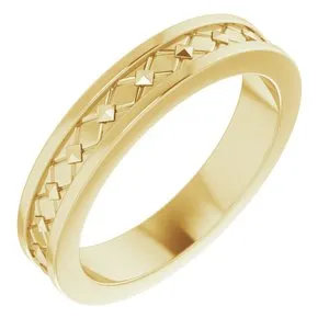 14K Yellow 4 mm Geometric Pyramid Band Size 7
