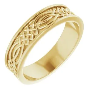 14K Yellow 6 mm Celtic-Inspired Band Size 11