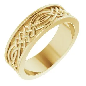 14K Yellow 6 mm Celtic-Inspired Band Size 7