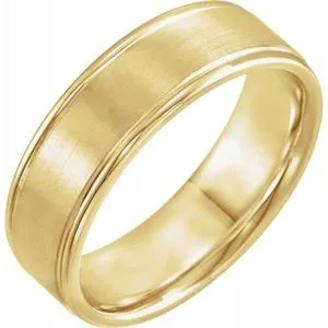 14K Yellow 7 mm Grooved Band Size 10.5