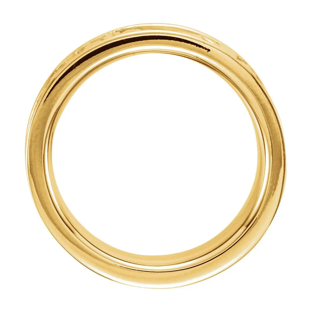 14k Yellow Gold 8.5mm Floral-Inspired Band Size 8