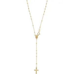 14k Yellow Gold Bead Rosary Necklace