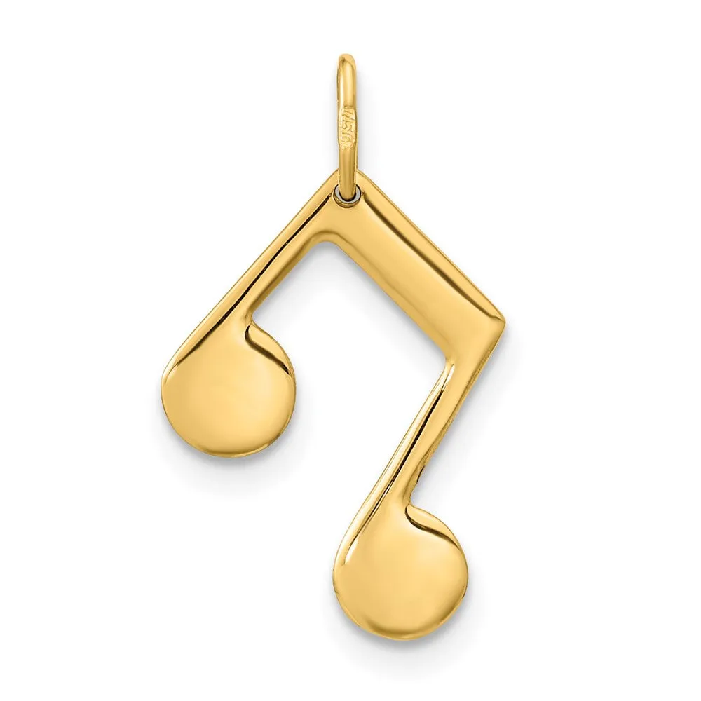 14k Yellow Gold Polished Music Note Pendant