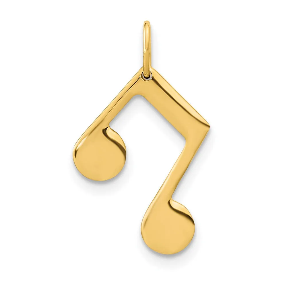 14k Yellow Gold Polished Music Note Pendant