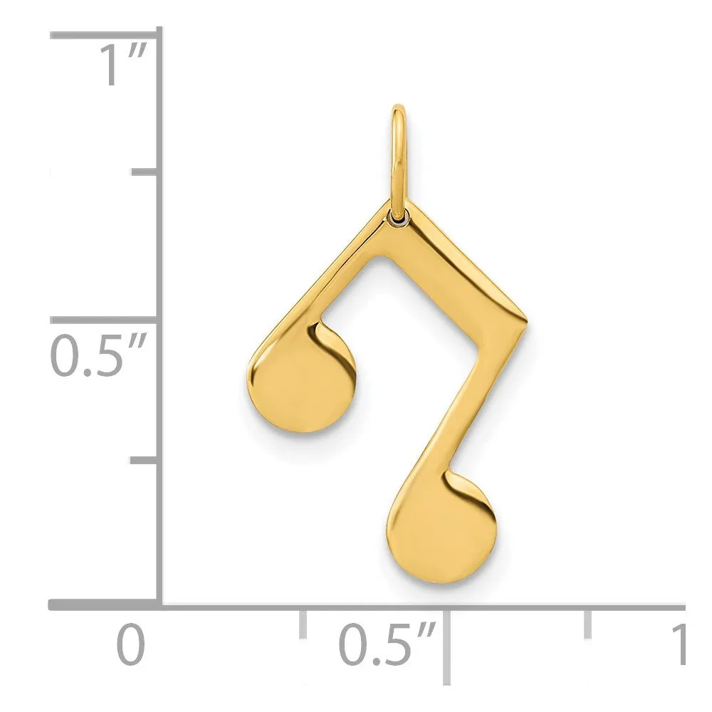 14k Yellow Gold Polished Music Note Pendant