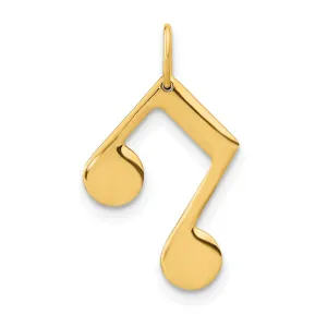 14k Yellow Gold Polished Music Note Pendant