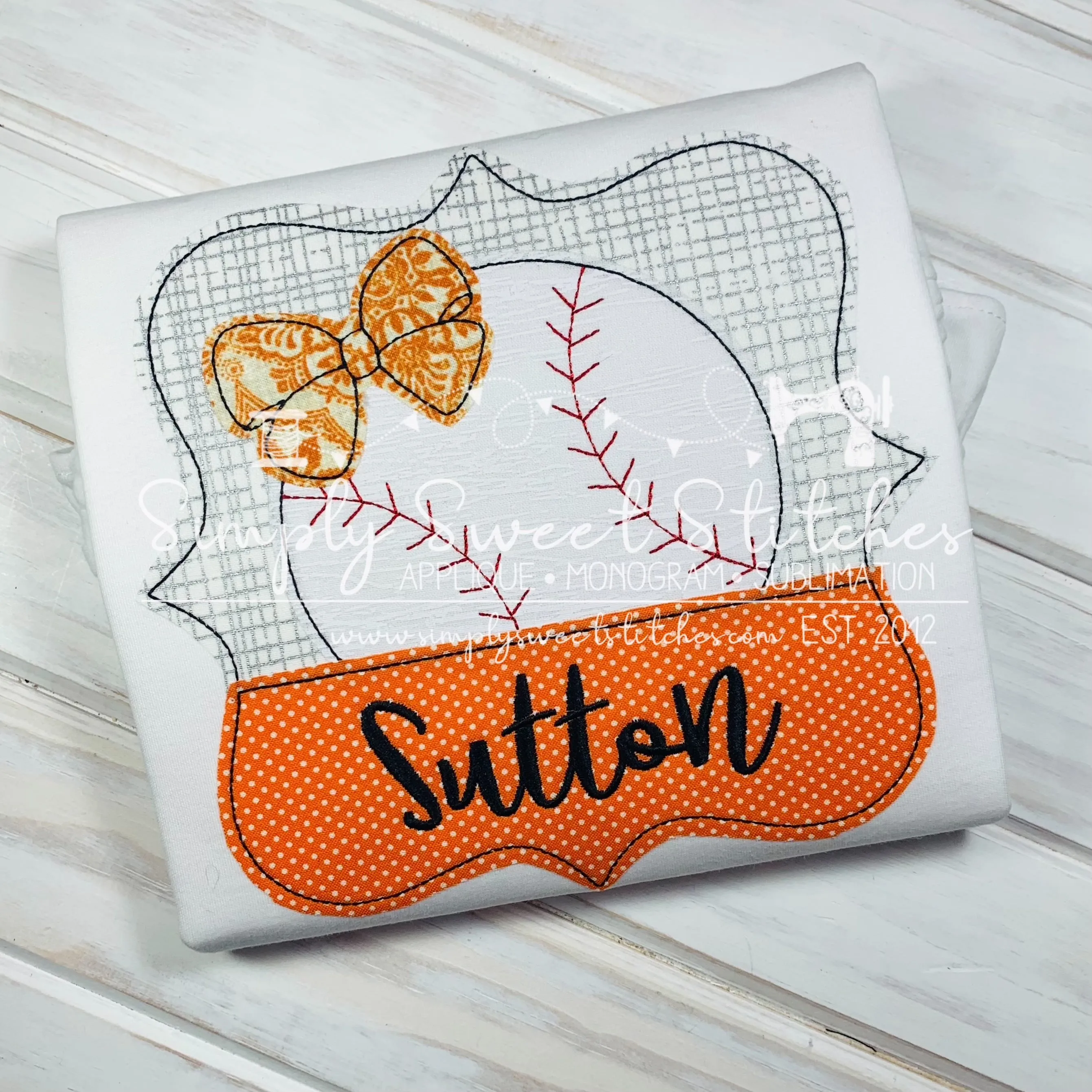 1579 - BASEBALL SISTER PATCH - APPLIQUE CHILD SHIRT