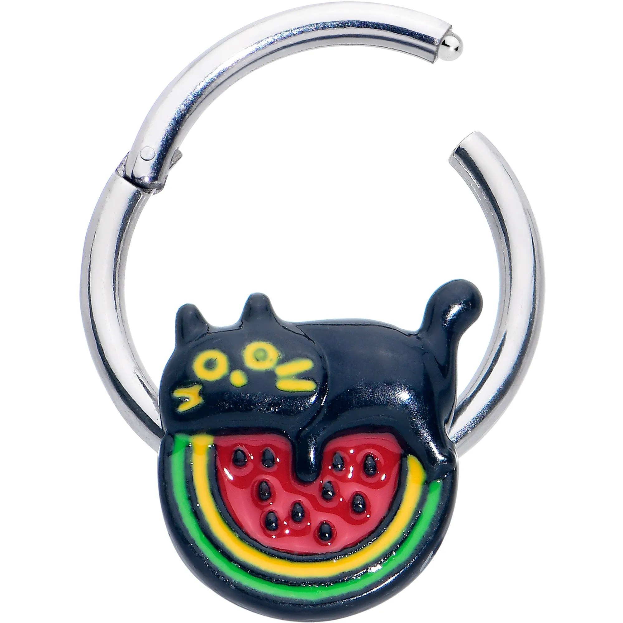 16 Gauge 3/8 Watermelon Cat Love Hinged Segment Ring