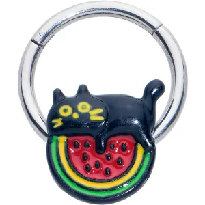16 Gauge 3/8 Watermelon Cat Love Hinged Segment Ring