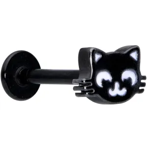 16 Gauge 5/16 Black Cat Mouse Halloween Labret Monroe Tragus