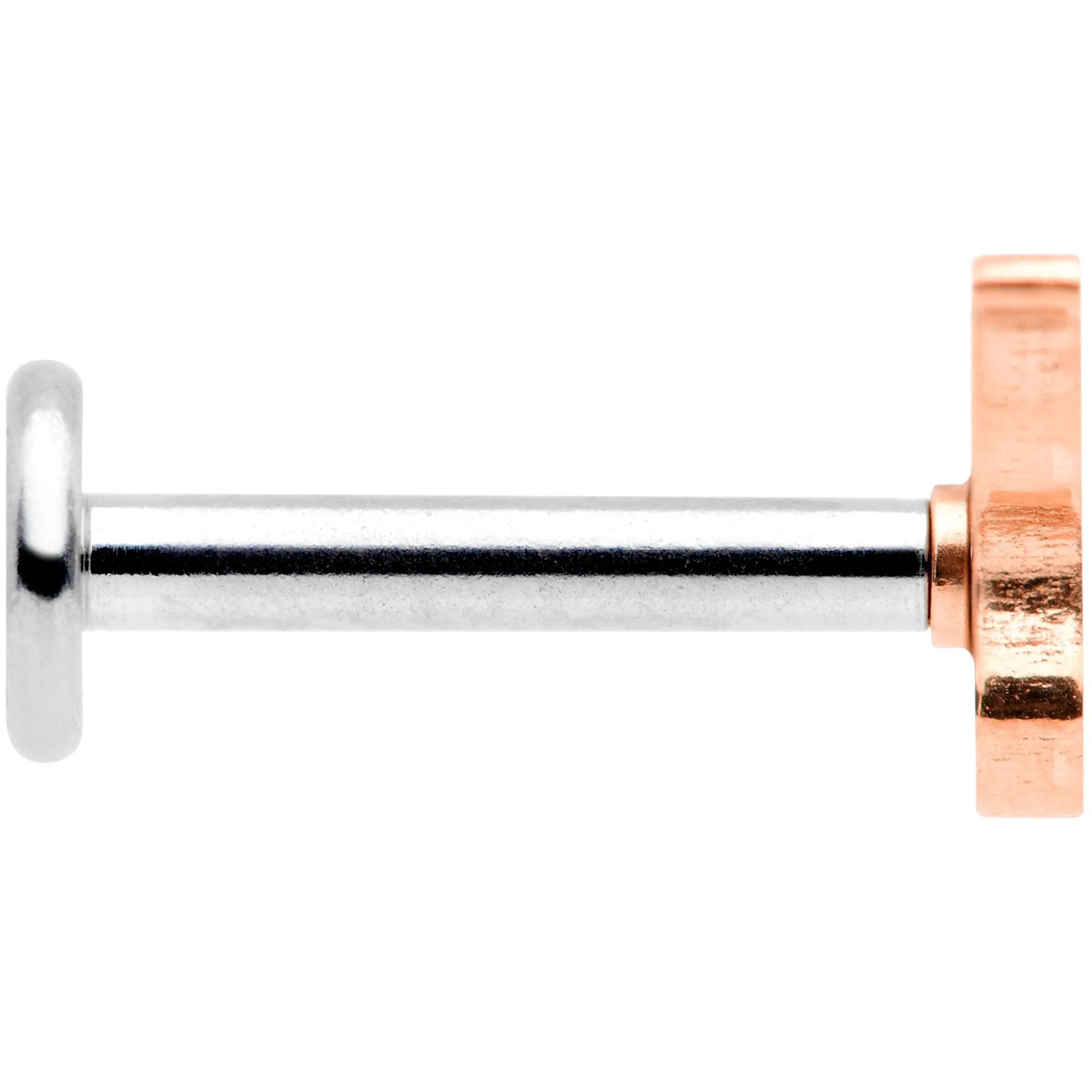 16 Gauge 5/16 Rose Gold Tone Cat Internally Threaded Labret Tragus