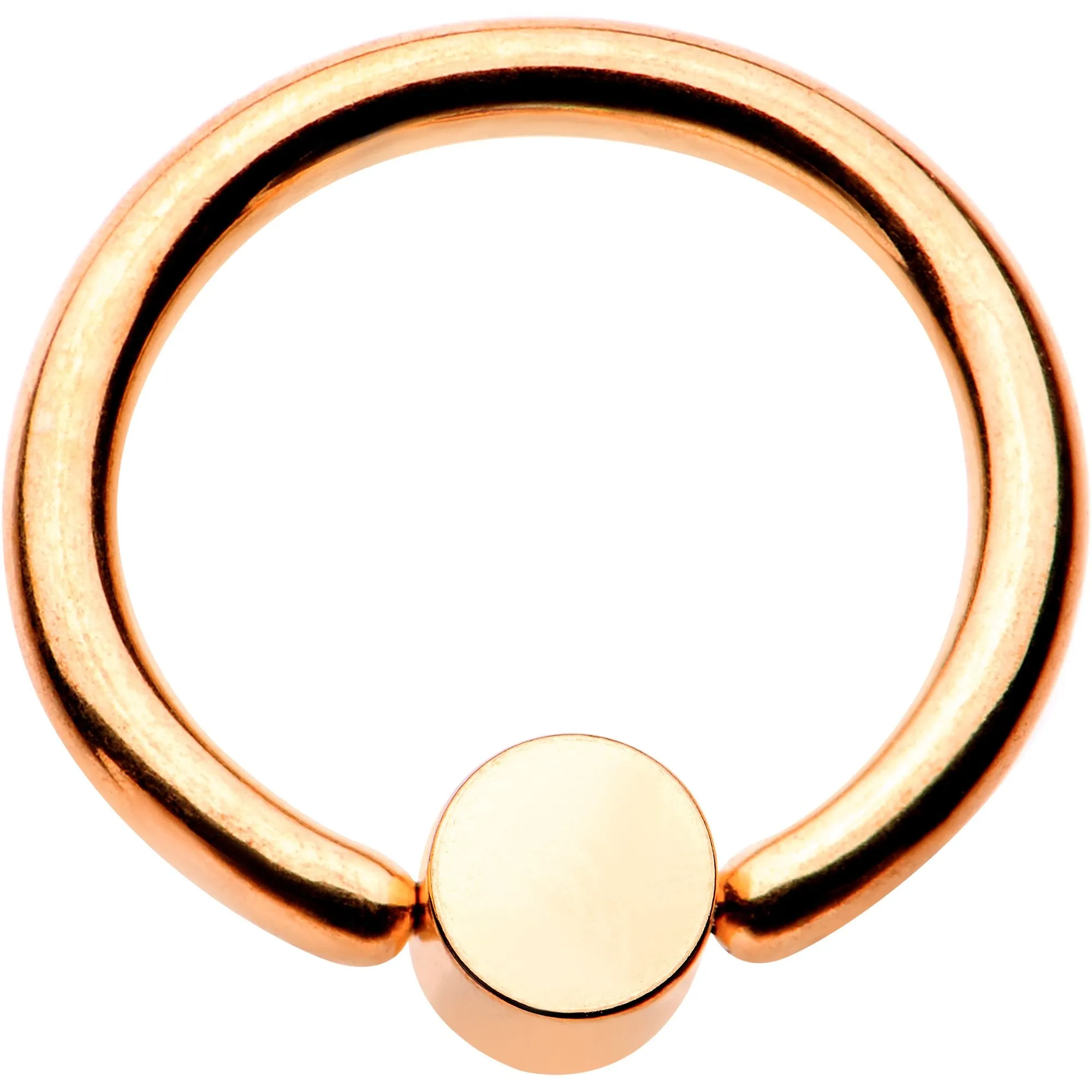 16 Gauge 5/16 White Faux Opal Rose gold IP BCR Captive Ring
