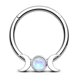 16G/14G Moon Phase Hinged Segment Septum Ring