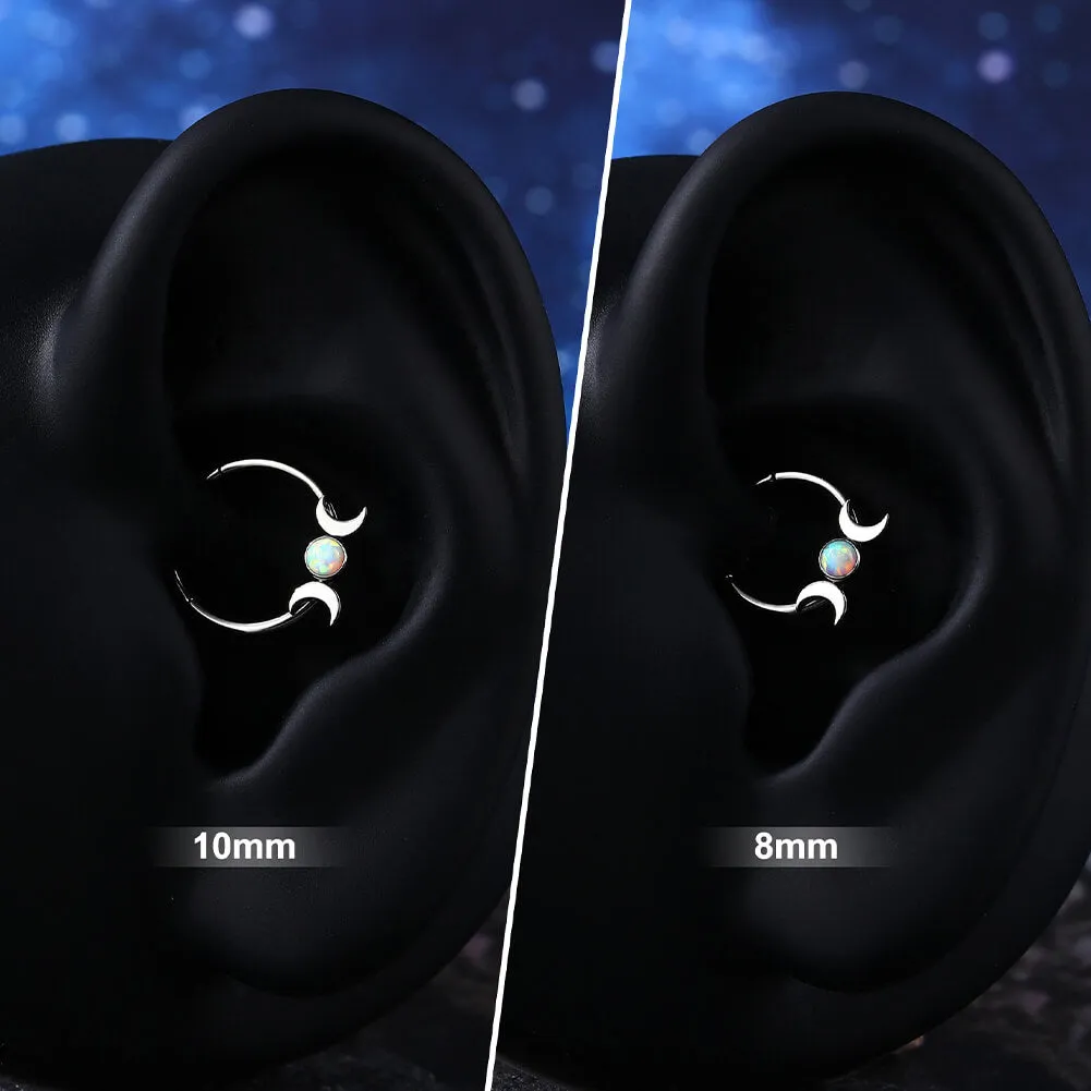 16G/14G Moon Phase Hinged Segment Septum Ring