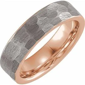 18K Rose Gold PVD Tungsten 6 mm Band Size 10.5