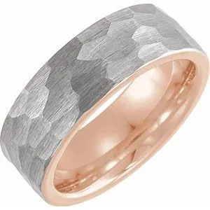 18K Rose Gold PVD Tungsten 8 mm Band Size 9