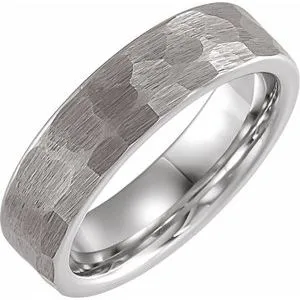 18K White Gold PVD Tungsten 6 mm Band Size 12